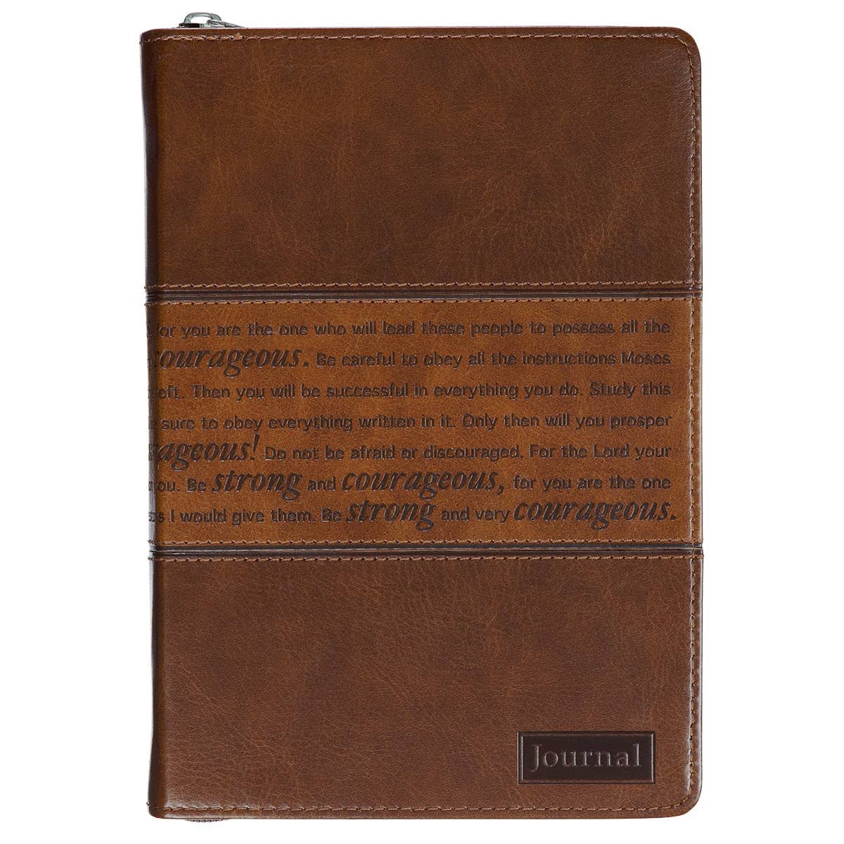 Journal Classic Zip Brown Two-tone Strong & Courageous