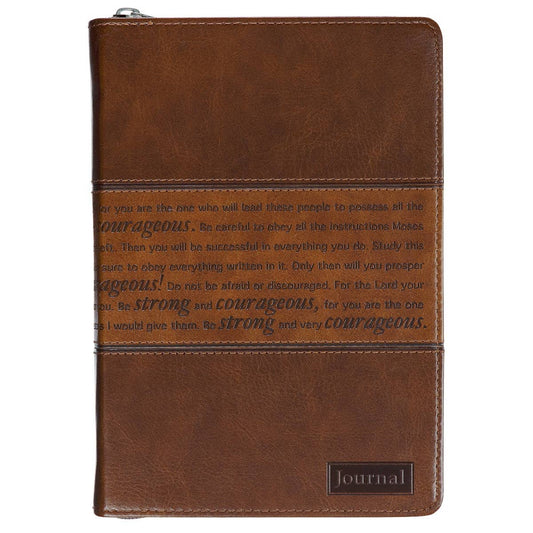 Journal Classic Zip Brown Two-tone Strong & Courageous