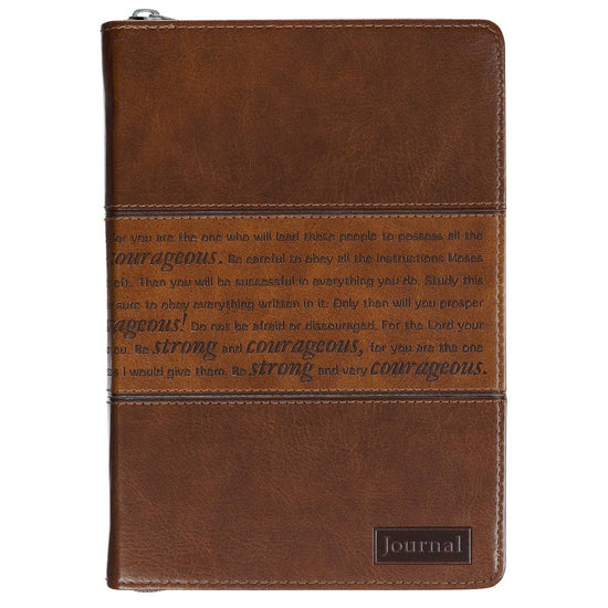 Journal Classic Zip Brown Two-tone Strong & Courageous
