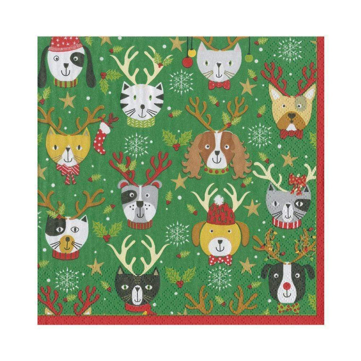 Pets in Antlers Paper Luncheon Napkins