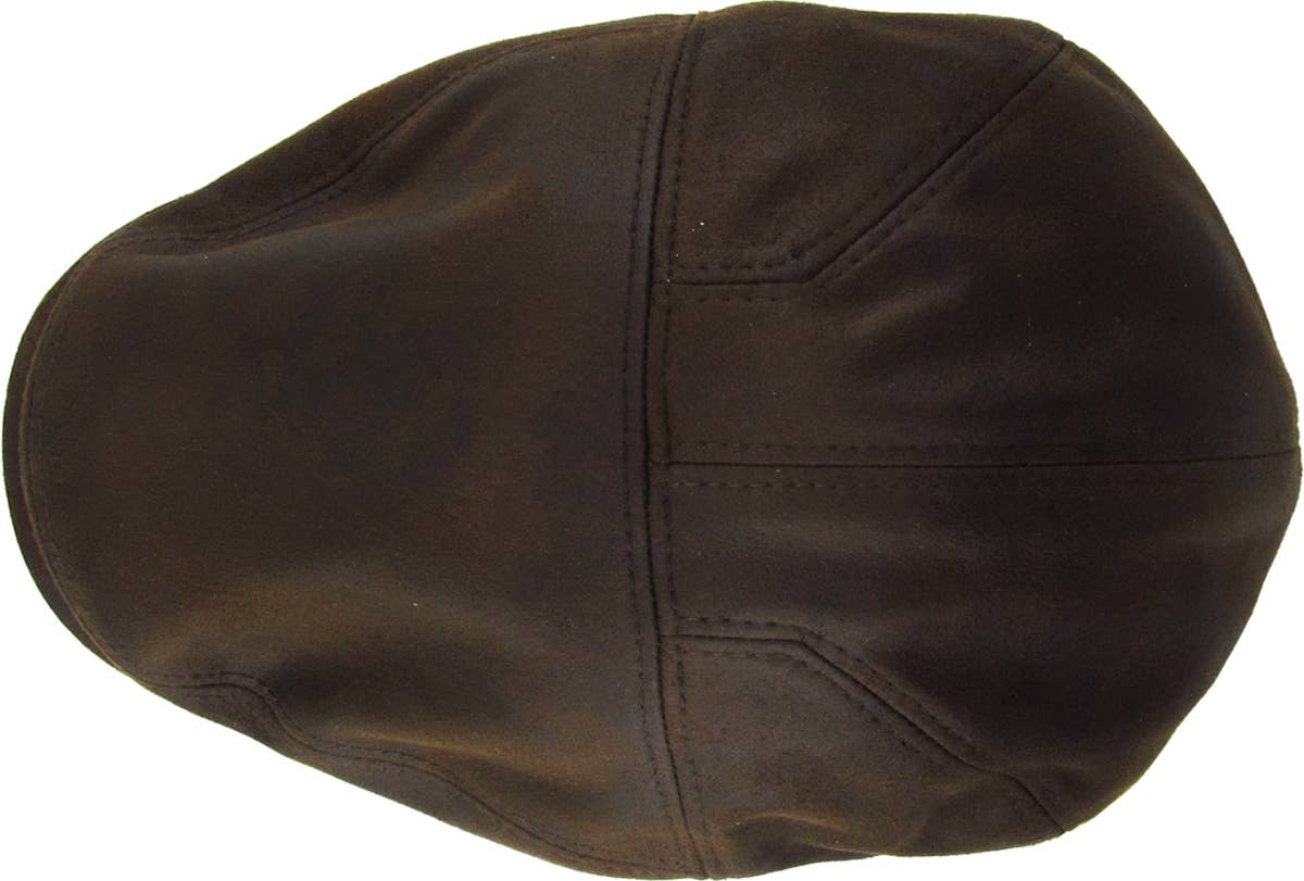 Faux Leather Ascot Ivy Newsboy Hat