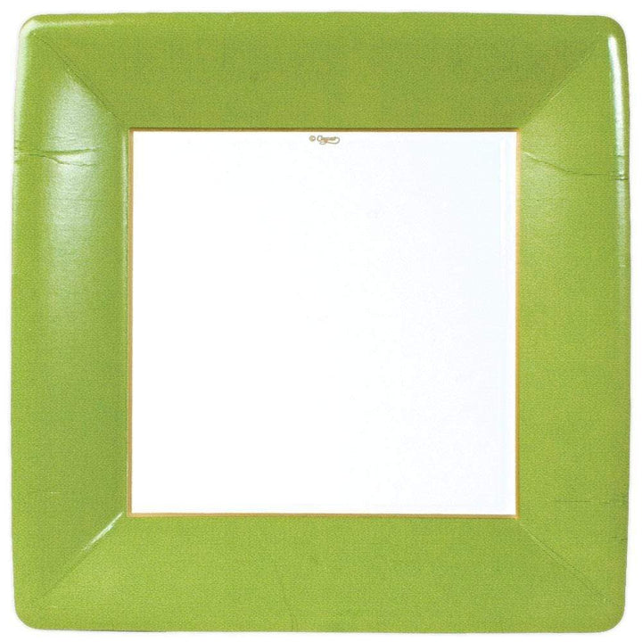 Grosgrain Border Moss Green - Dinner Plate - Square