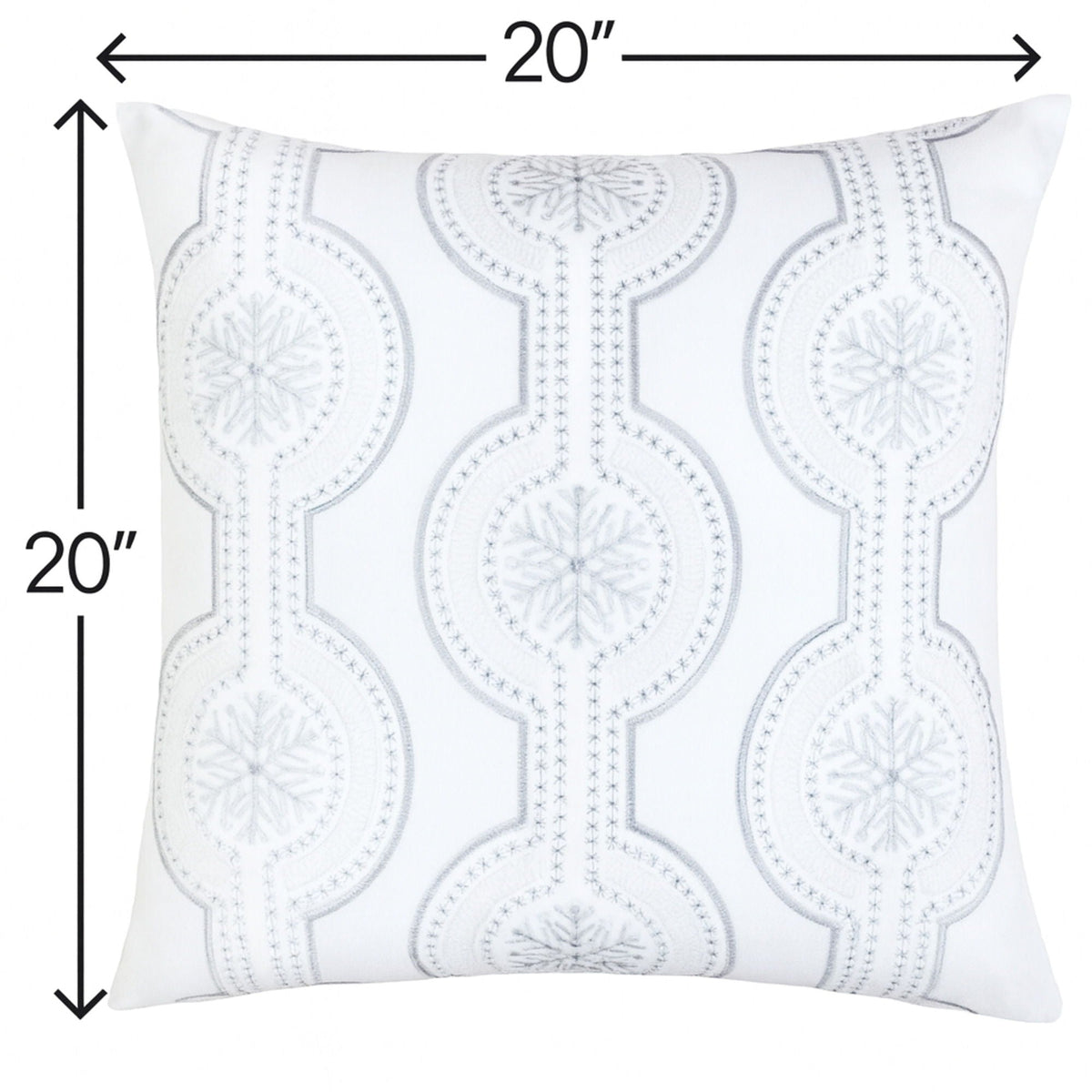 Holiday Throw Pillow With Snowflake Embroidery