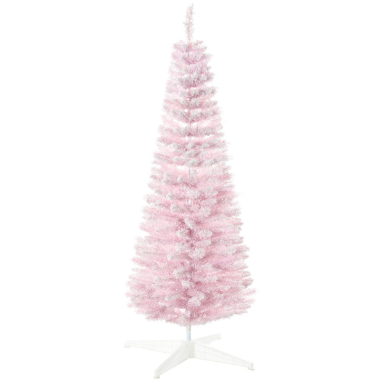 HOMCOM 5' Snow Flocked Artificial Pencil Christmas Tree