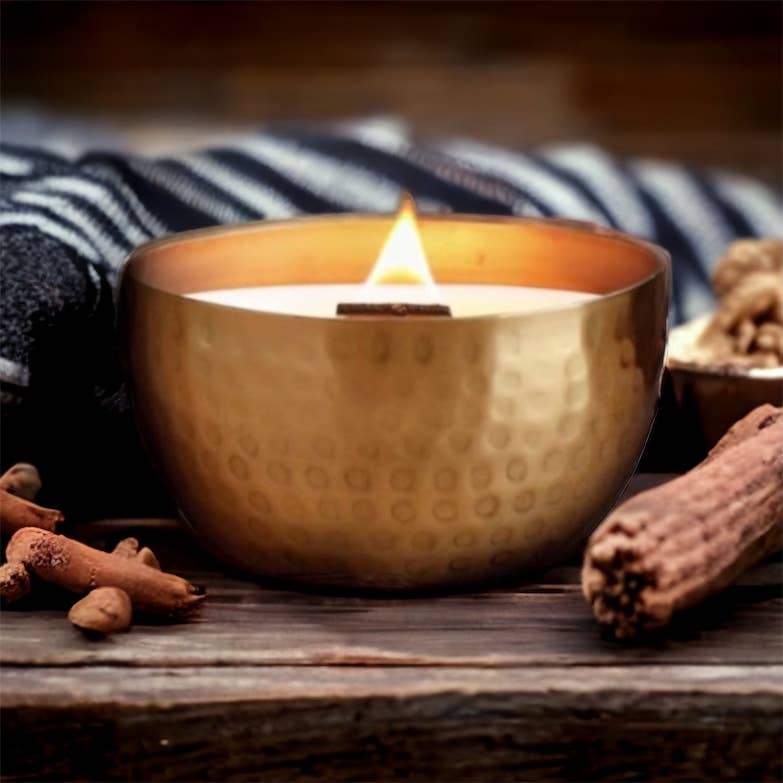 Autumn Brass Bowl Collection-Solid Brass 14ozPure Soy Candle