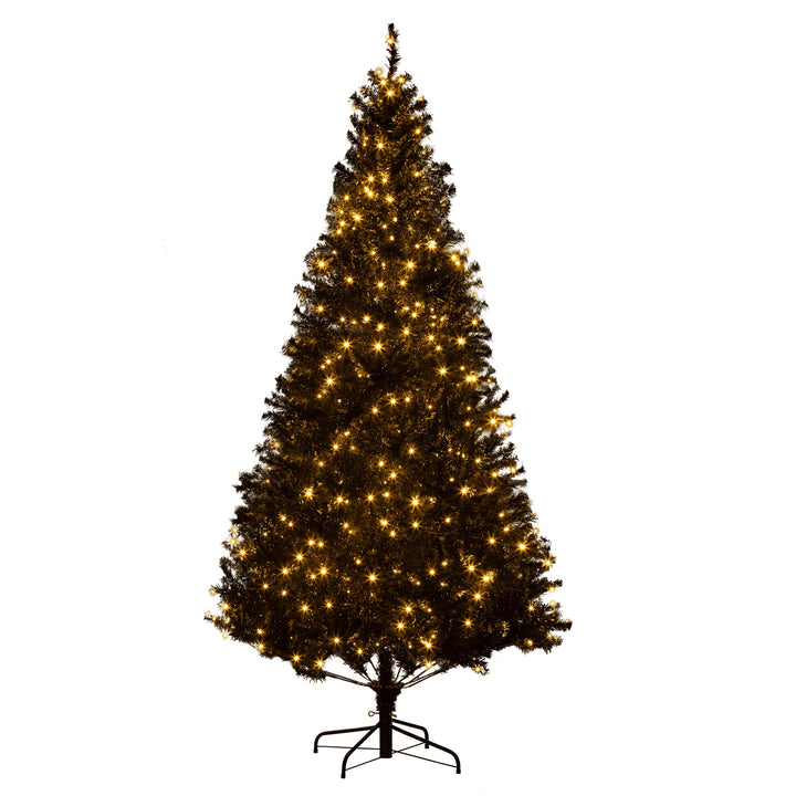 HOMCOM 7.5' Tall Prelit Christmas Tree, Christmas tree for living room, entryway or seasonal display