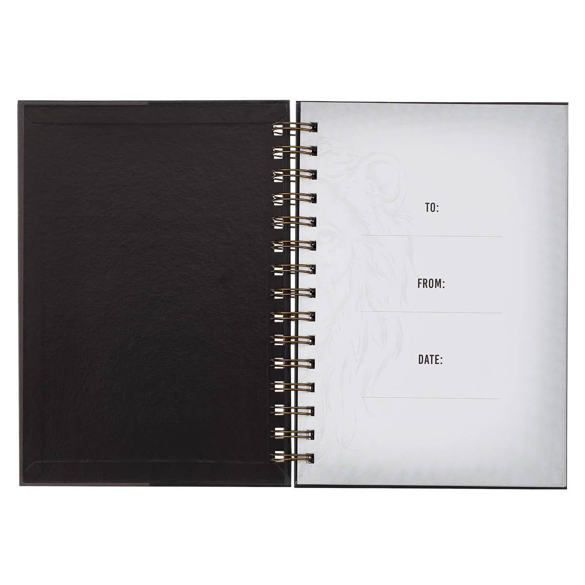 Journal Wirebound Black/Gray Be Strong Josh. 1:9