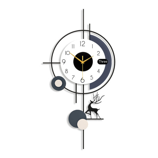 Modern Deer Wall Clock Nordic Geometric Living Room Decor