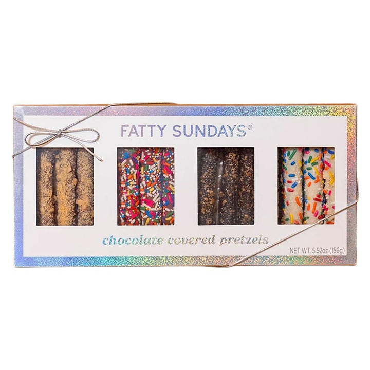 Fatty Sundays - 'Best Sellers Gift Set' Chocolate Covered Pretzels (4CT), gourmet sweets gift for birthdays, holidays and celebrations from Cedar & Spice Gifts