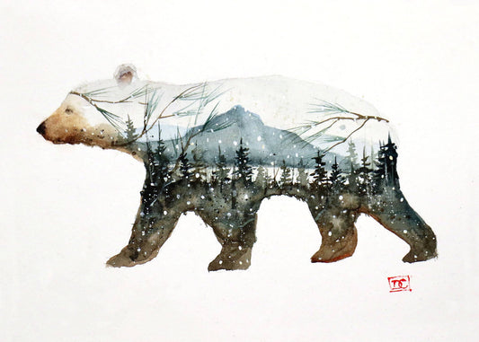 5 x 7" Greeting Card  'FOREST BEAR'
