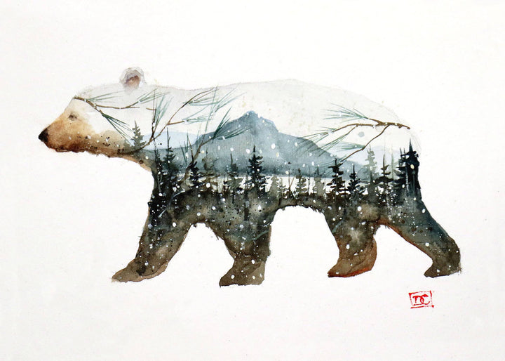 5 x 7" Greeting Card  'FOREST BEAR'
