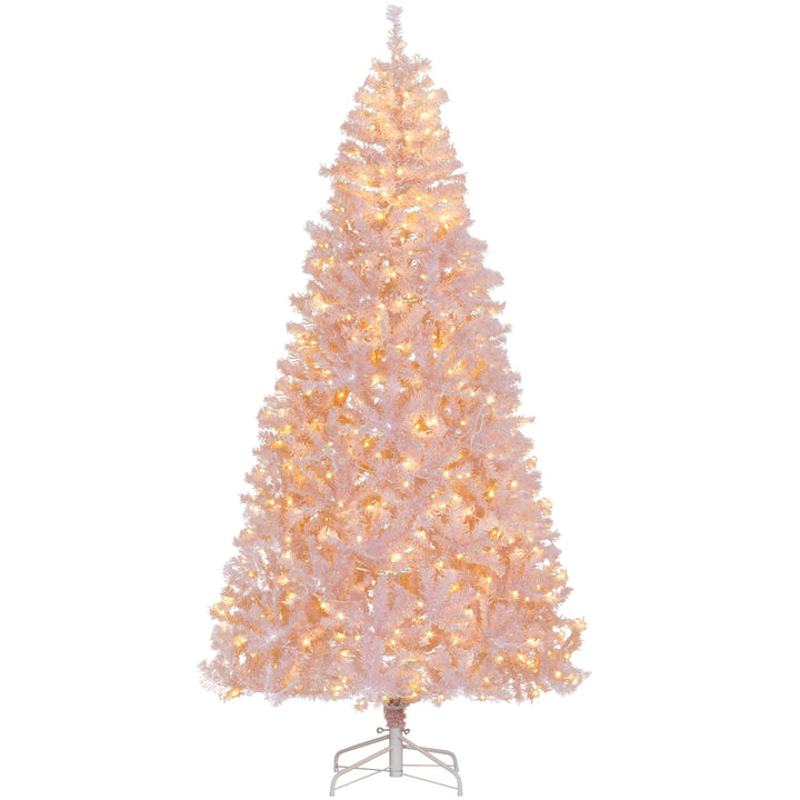 HOMCOM 7.5' Tall Prelit Christmas Tree, artificial Christmas tree for festive holiday home decor from Cedar & Spice Gifts