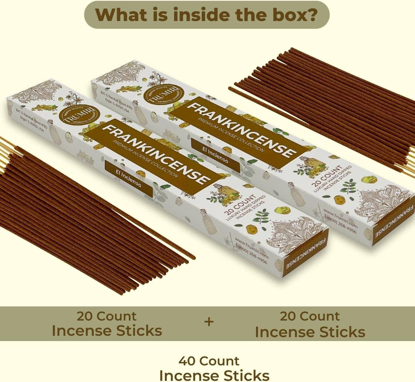 Frankincense Incense Sticks Pack of 2 Total 40 Incense Stick