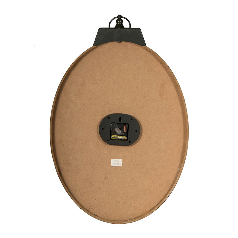 Antique Oval Wall Clock with Easy-Hang Design - Ivory