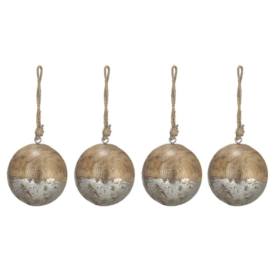 Christmas Ball Ornaments, Wood Decorative Hanging Ball Christmas Tree Ornaments For Holiday Party Decorations