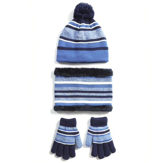 Kids Winter Warm Knitted Hat Scarf Gloves Set