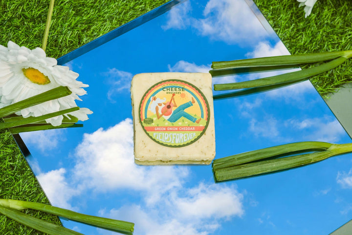 "Fields Forever" Green Onion Cheddar, savory cheese selection for gift baskets, gatherings and special occasions