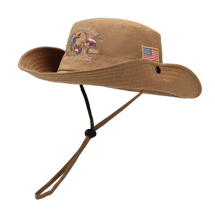 USA 250th Anniversary Fisherman’s Hat – Patriotic Eagle Bucket Hat | Adjustable Wide Brim Sun Hat (Unisex)