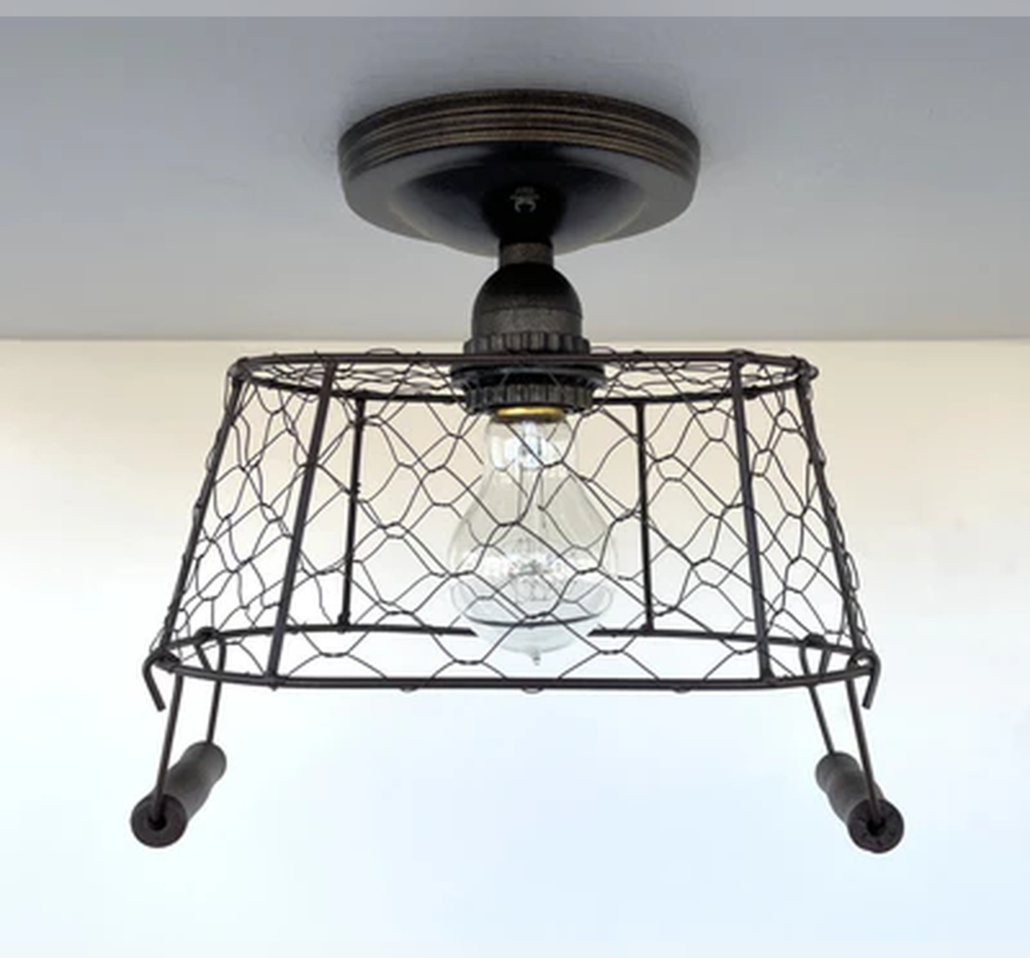 CHICKEN WIRE Farmhouse Ceiling Light - Rectangular