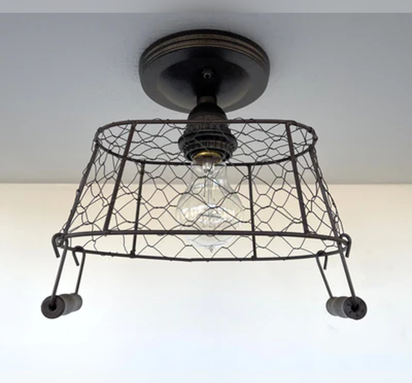 CHICKEN WIRE Farmhouse Ceiling Light - Rectangular