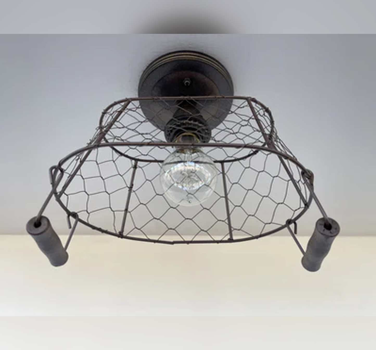 CHICKEN WIRE Farmhouse Ceiling Light - Rectangular