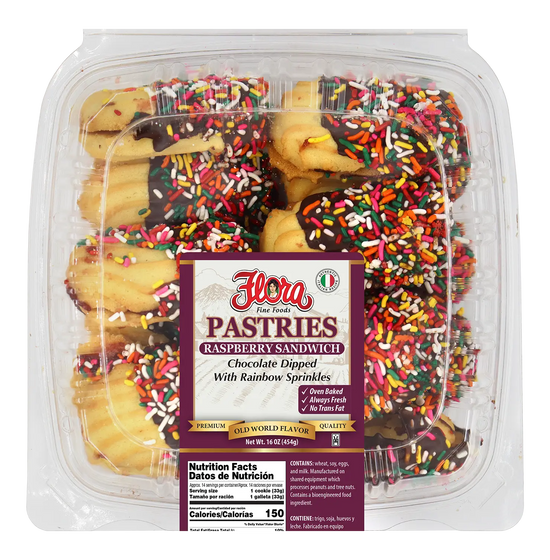 Raspberry Chocolate Dipped - Sandwich Cookies - 16 oz