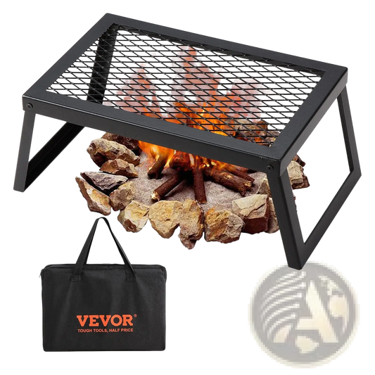 Folding Campfire Grill Heavy Duty Steel Mesh Grate 18in