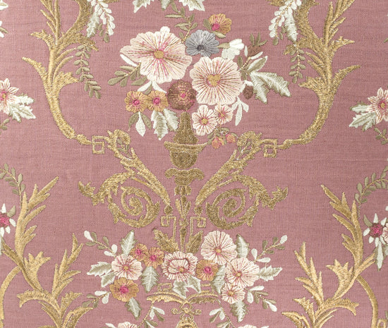 Fontainebleau Embroidered Linen Pillow Cover, 18 x 18