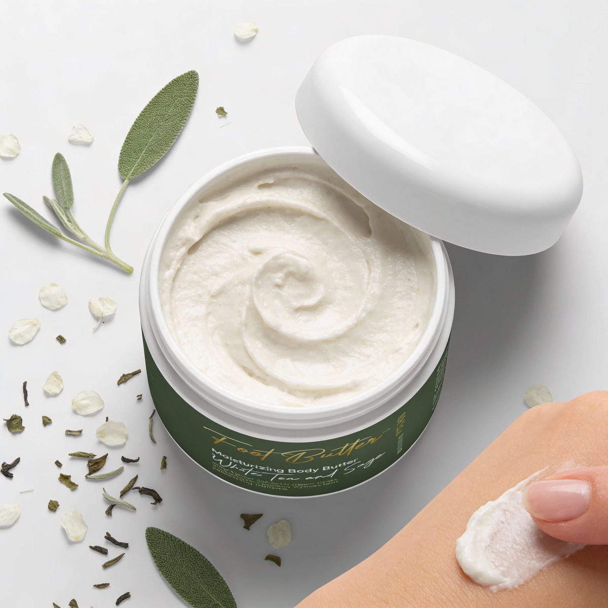 White Tea & Sage Moisturizing Body Butter – Hydrating, Nourishing, Ultra-Soft Skin Cream