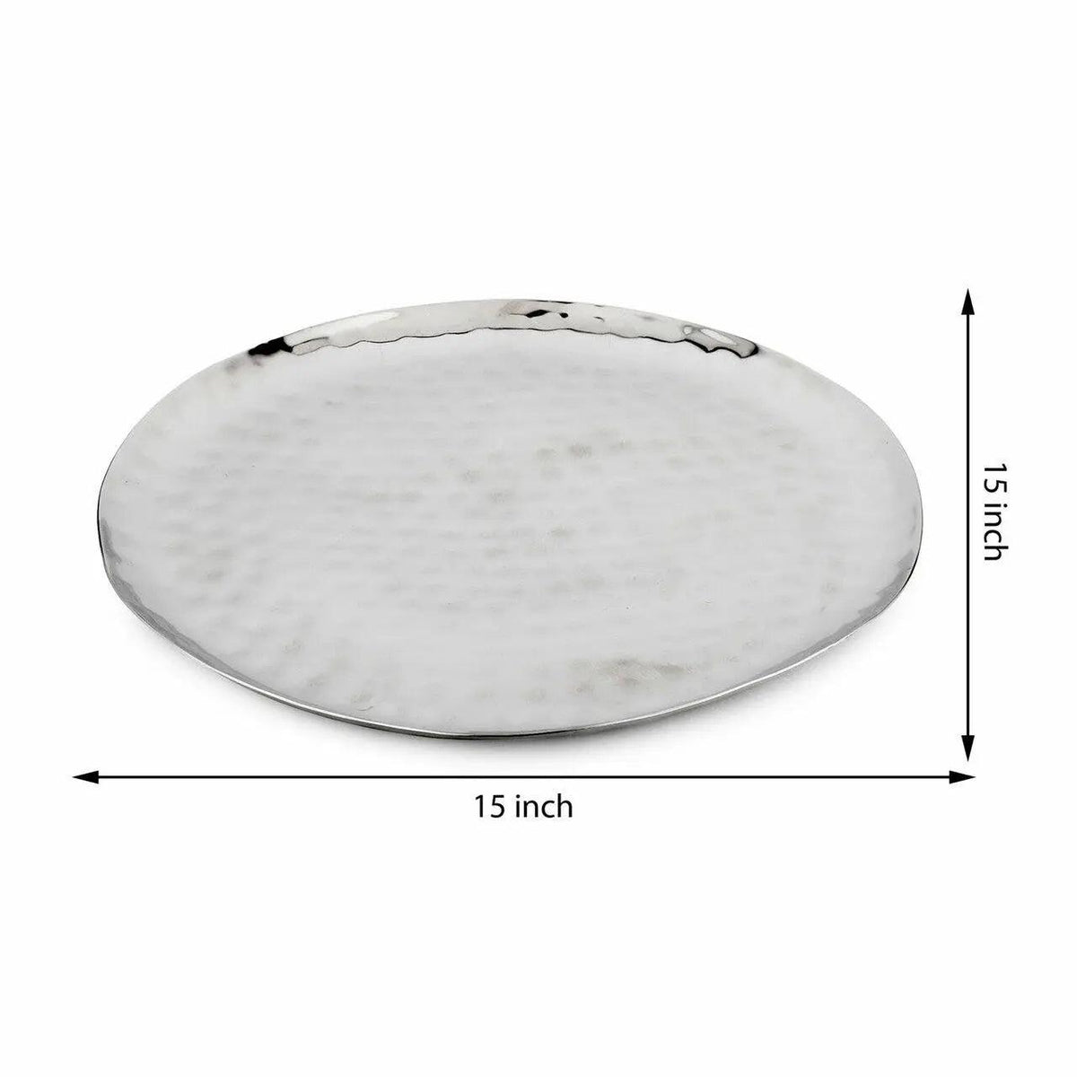 Full Polished Stainless Steel 14" Round Service Tray
