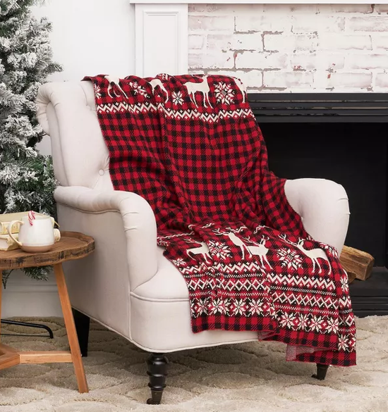 Tartan Plaid Deer Throw
