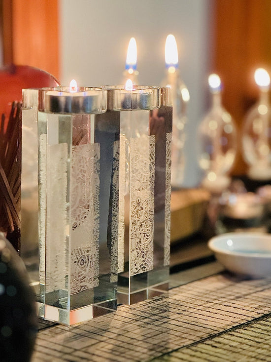 Crystal Tealight Candlesticks