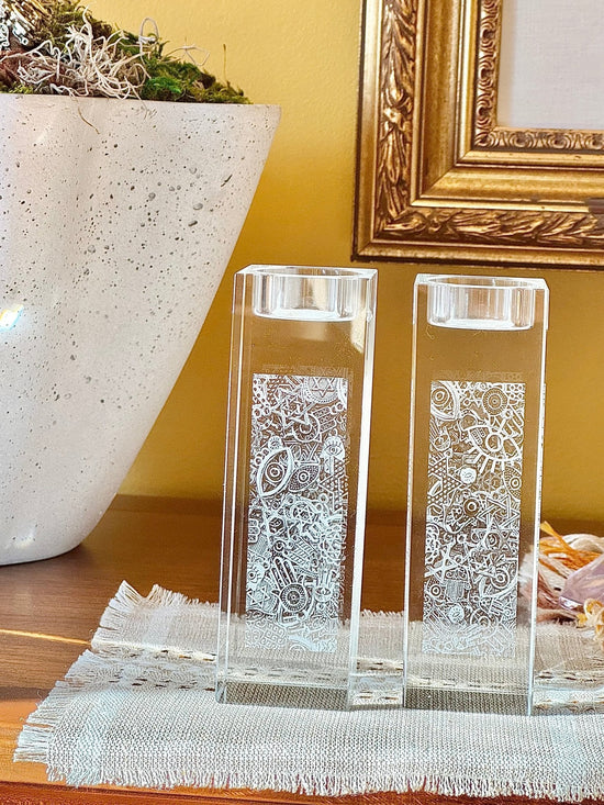 Crystal Tealight Candlesticks