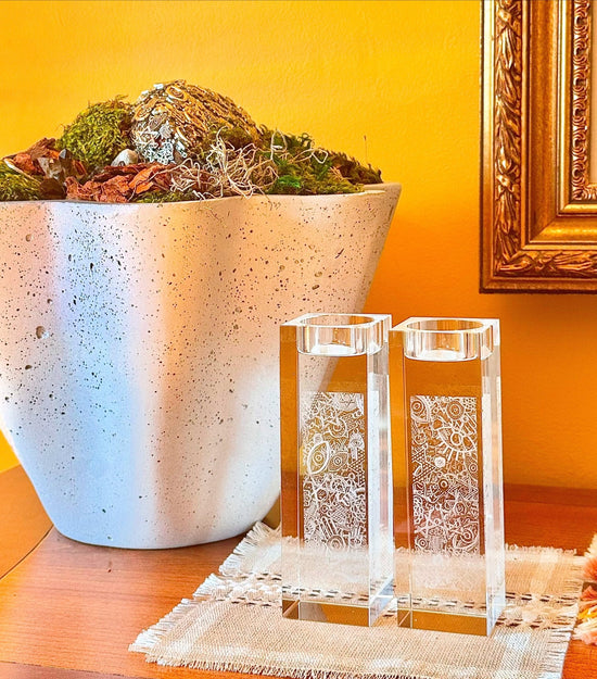 Crystal Tealight Candlesticks