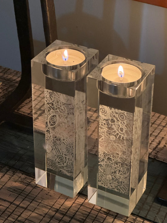 Crystal Tealight Candlesticks