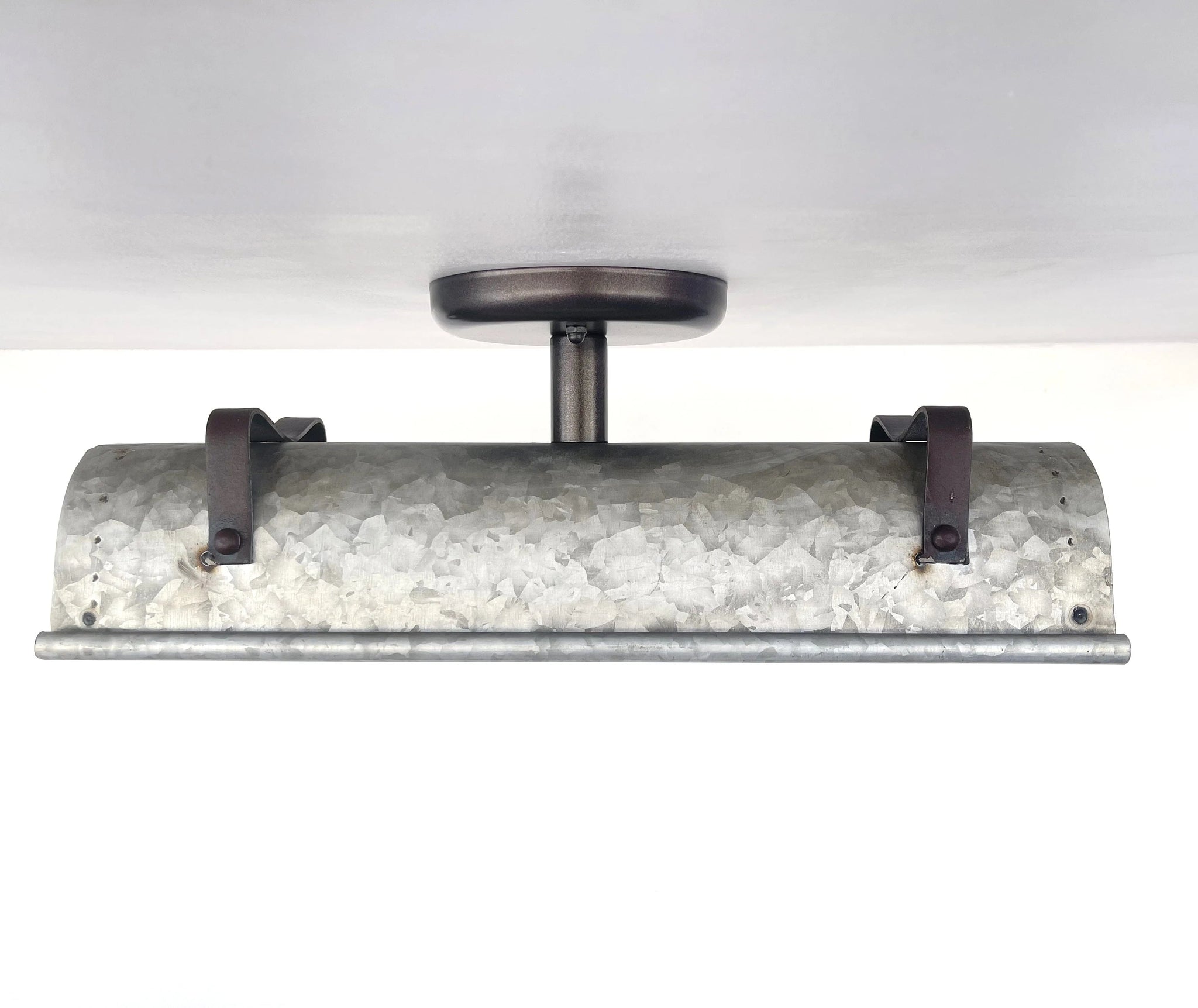 Galvanized Metal Farmhouse Ceiling Light | 17" Flush Mount