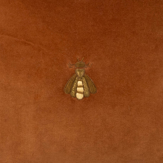Golden Bee Silk Velvet Throw Pillow, 12 x 12