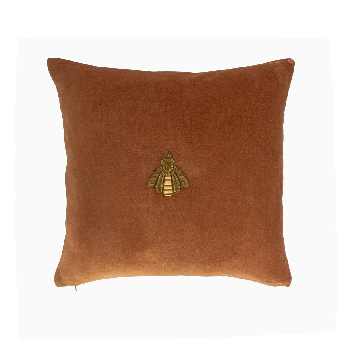 Golden Bee Silk Velvet Throw Pillow Cover, 20 x 20