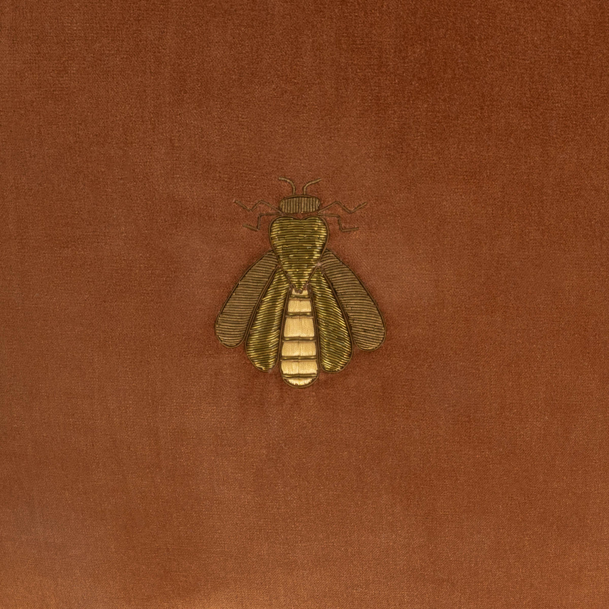 Golden Bee Silk Velvet Throw Pillow Cover, 20 x 20
