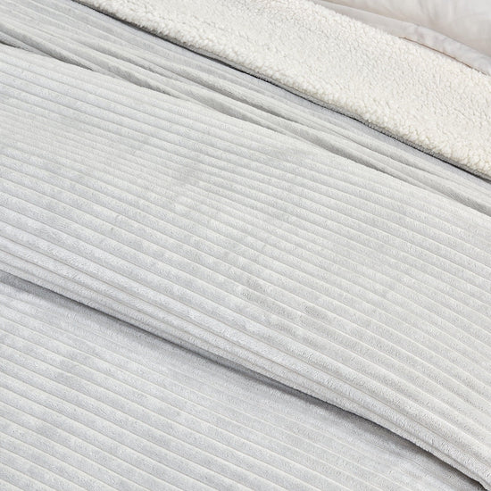 Ribbed Sherpa Throw Blanket - Corduroy Collection