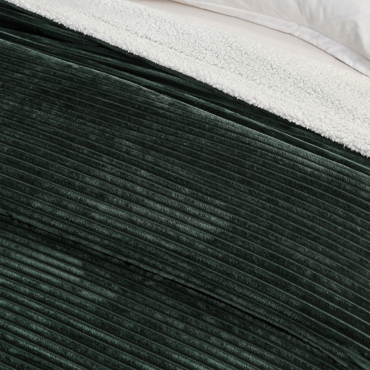 Ribbed Sherpa Throw Blanket - Corduroy Collection