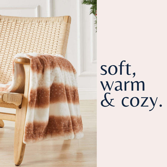 Faux Fur Printed Throw Blanket - Aaliyah Collection