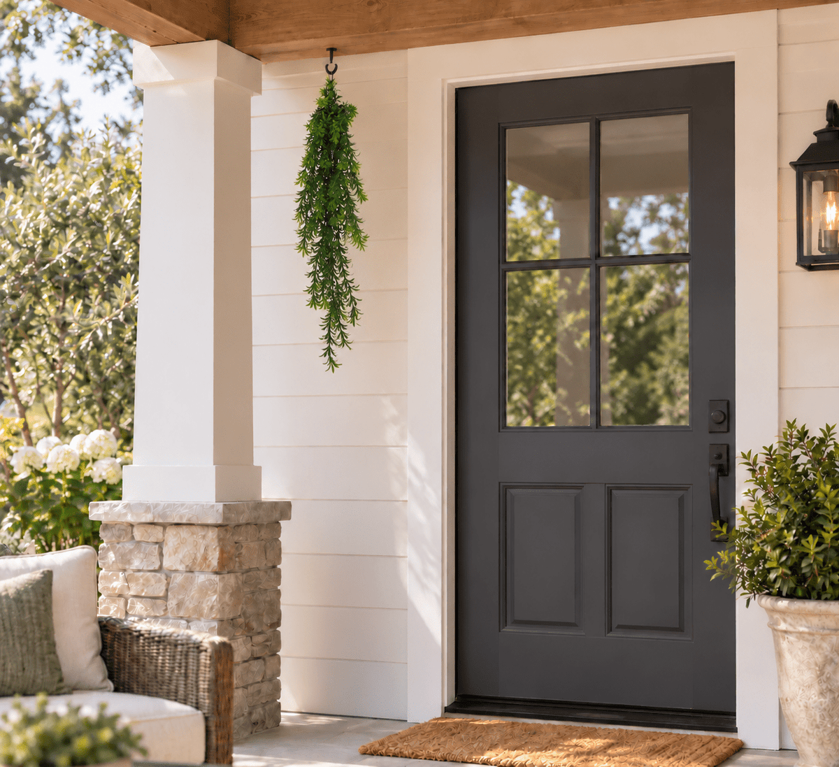 Willow Leaf Garland Artificial Hanging Bush 7.1×30in – NFPA 701 Certified – UV Resistant