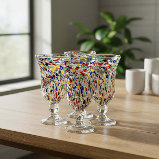 Hand-Blown Mexican Sundae Glass | Confetti Rock Design