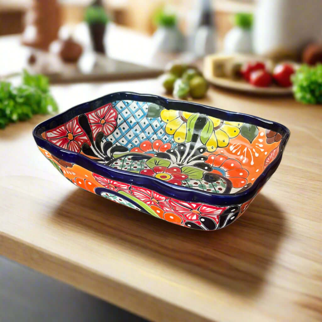 Large Talavera Serving Dish | Hand-Painted Mexican Ceramic Bowl