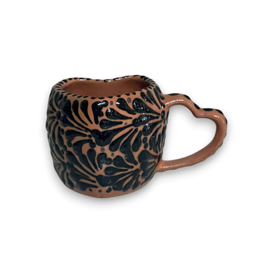 Black Talavera Heart Mug – Slightly Imperfect & Handmade