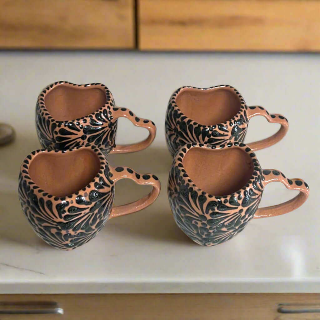 Black Talavera Heart Mug – Slightly Imperfect & Handmade