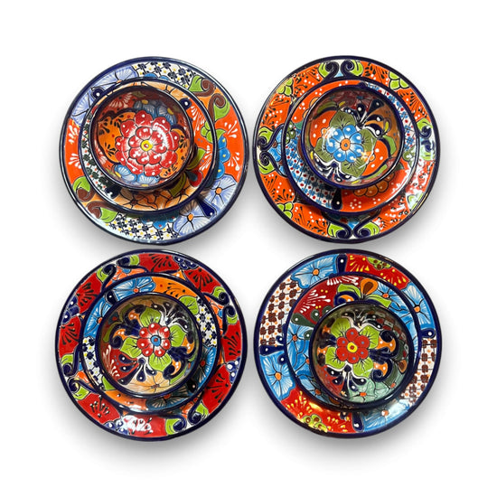 36-Piece Talavera Dinnerware Set | Handmade Mexican Plates & Bowls