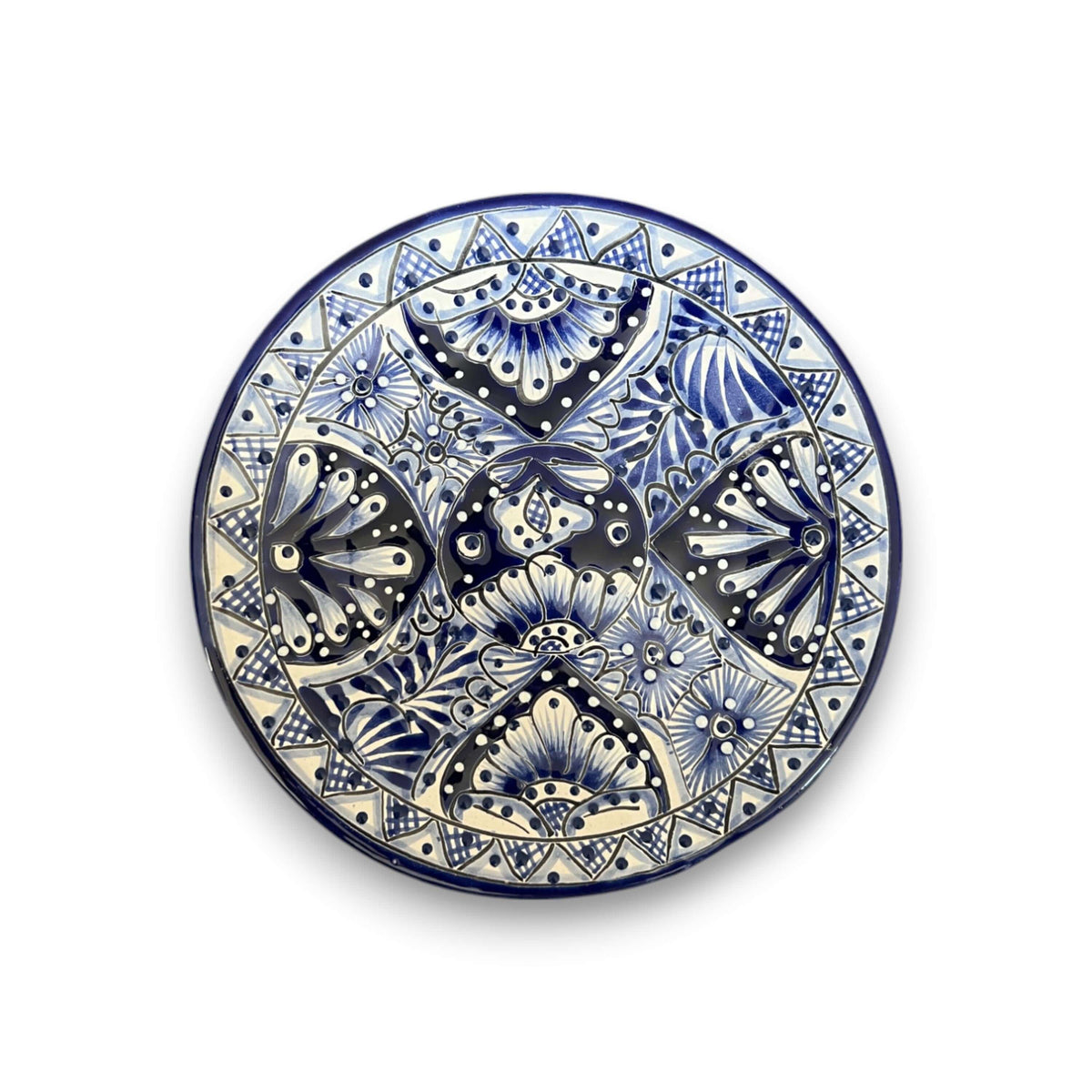 Talavera Dinnerware Set | 20-Piece Blue & White Tableware for 4