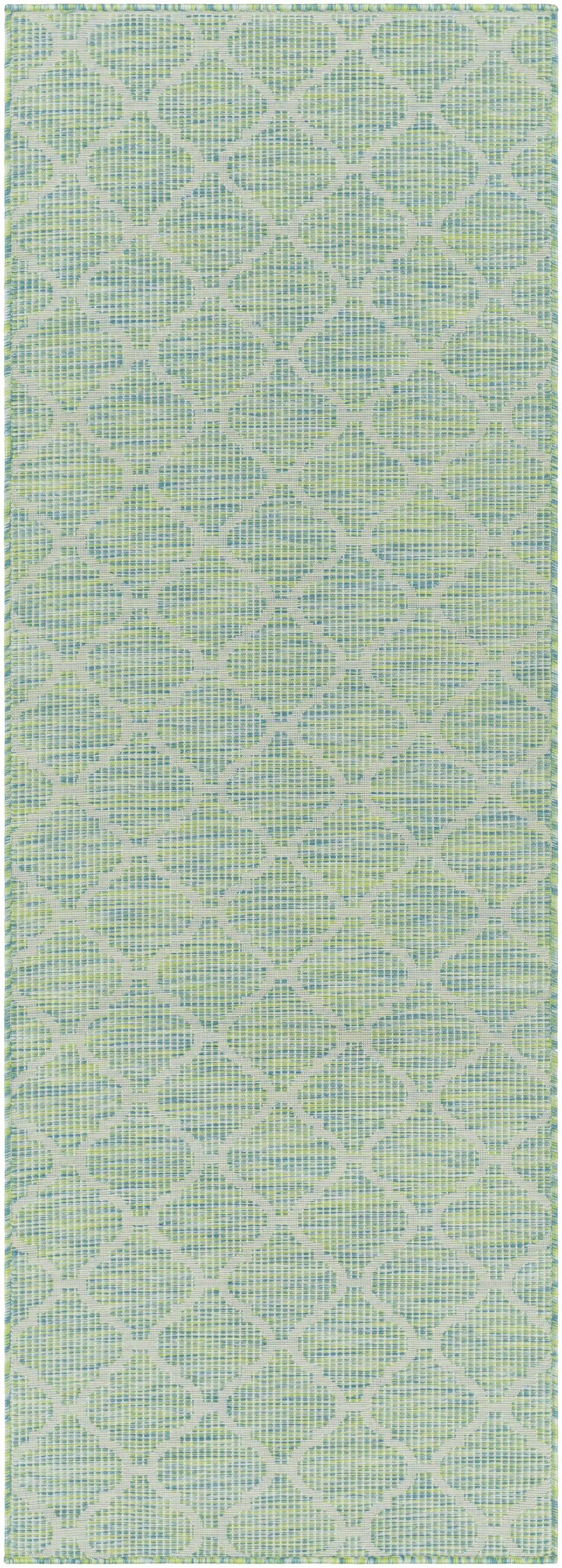 Unique Outdoor Trellis Area Rug, Lime Green - Clearance